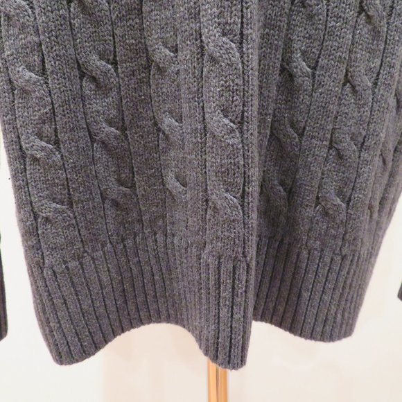 Men XL Gray Sweater Old Navy Pullover Cotton Classic Casual Crew Neck Cable Knit - Picture 4 of 16